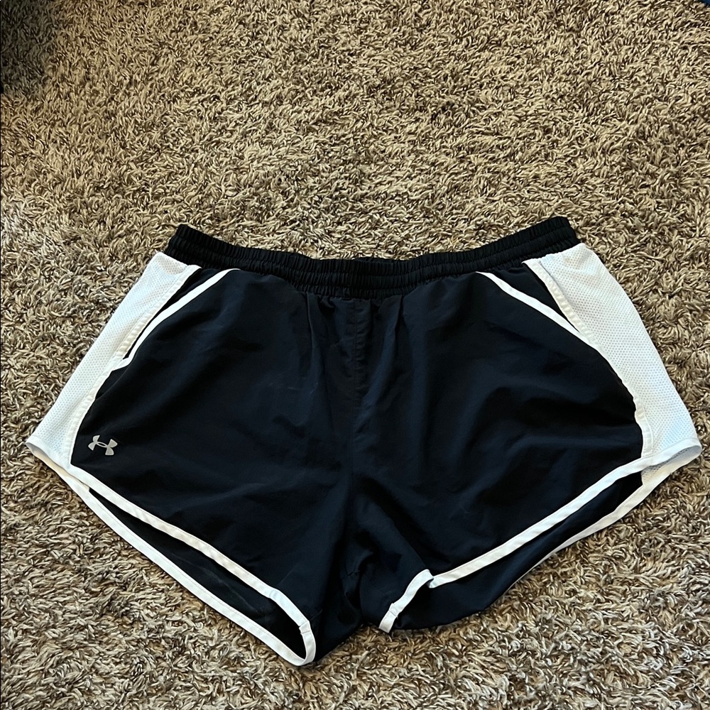 Under Armour Women's Black and White Athletic Shorts